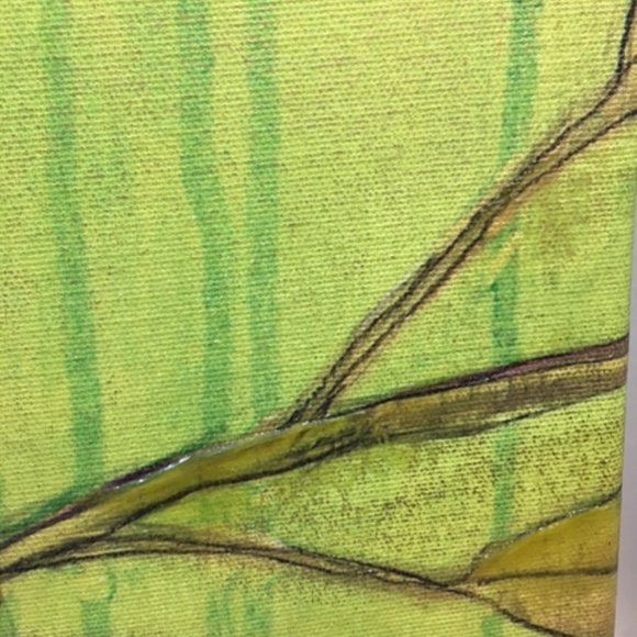 Hand Painted Giclee on Canvas Gouldian Finch Bird on Branch16x16" - Picture 4 of 8